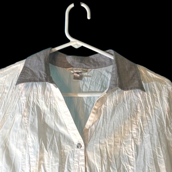 Christopher & Banks White and Gray Blouse - Picture 8 of 12